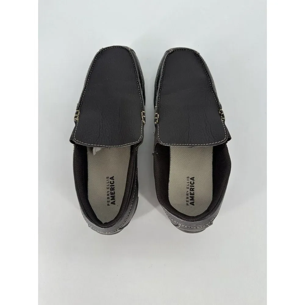 Perry Ellis America Prepp Loafer Brown Leather Fashion Loafers Mens Size 6‎